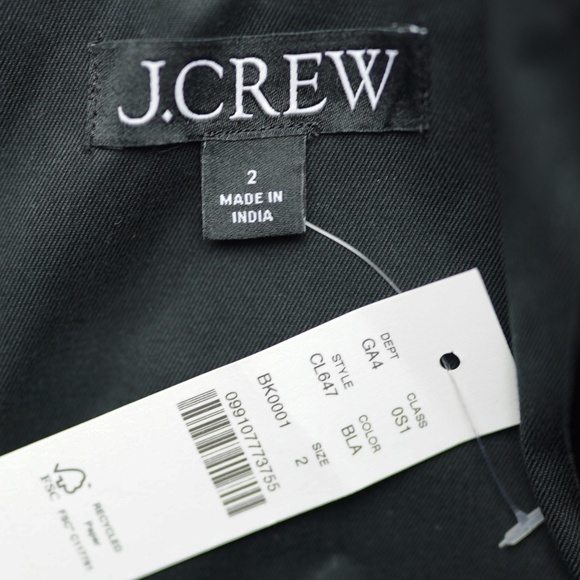 New JCREW Size 2 Crochet Panel Mini Dress in Black $268 CL647 - Picture 7 of 7